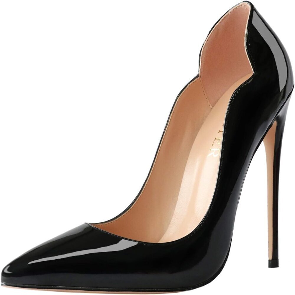 Women's Pointed Toe High Heels Patent Leather Pumps Wedding Dress Shoes